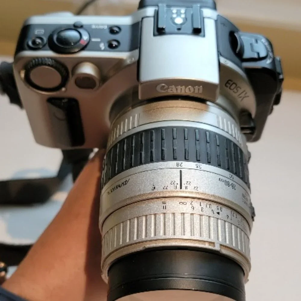 Canon EOS IX Camera With Aspherical Lens Case and tripod